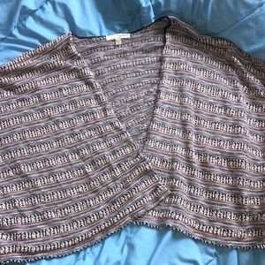 Say What? Orange/Navy Stripe Cardigan One Size